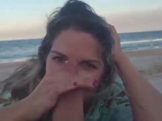 Throating Pov blowjob on the beach