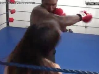 Black Male Boxing BEAST vs Tiny White young woman Ryona