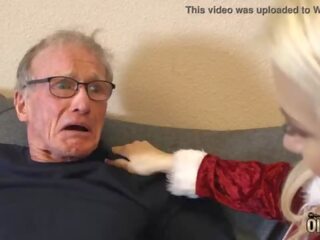 70 year old man fucks 18 year old young female she swallows all his cum