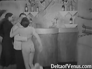 עתיק x מדורג וידאו 1930s - שתי נשים וגבר שלישיה - נודיסטי בר