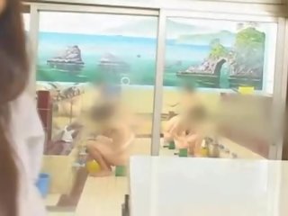 Busty Asian Hitomi Tanaka in public bath