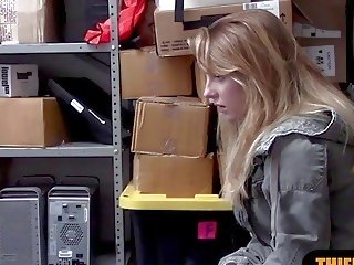 Blonde fucked by a security guard at the back office - sex movie at Ah-Me