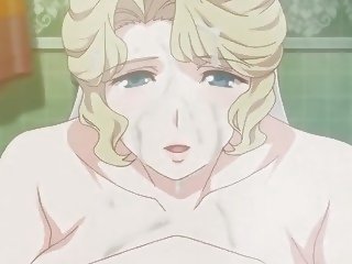 Blondynka anime z masywny cycuszki ściera