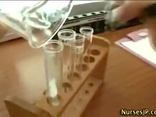 Naughty oriental nurse gets glorious semen shot