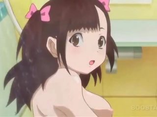 Badkamer anime x nominale video- met onschuldig tiener naakt koekje