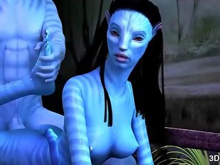 Avatar medus analinis pakliuvom iki didžiulis mėlynas bjaurybė