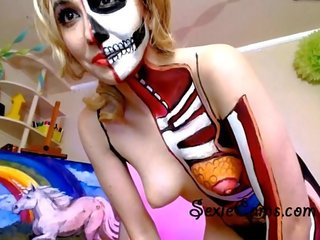 Bodypainted blondi tipu masturboi - sexiecams.com