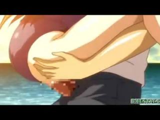Mare boob manga devine supt ei sfarcuri și phallus thrusting inauntru wetpussy