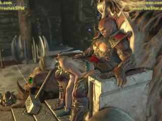 Shao Kahn and His Concubine prostitute Cassie Cage: Free sex film cb