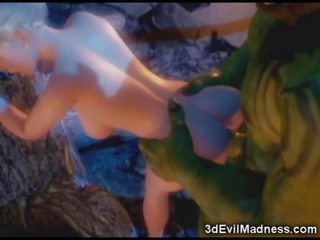 3d elf prinsesse herjet av orc - skitten video ved ah-me