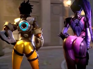 Overwatch adalah oversexxed tracer vs widowmaker punggung madness