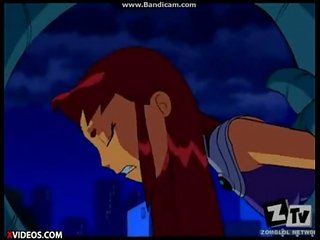 غراب أسود و starfire مارس الجنس بواسطة مخالب كامل