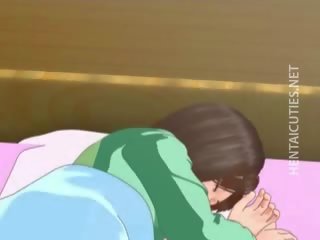 Attractive 3d anime babe mempunyai yang basah mimpi
