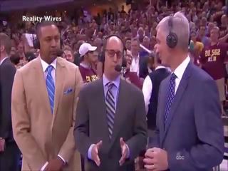 Lebron James accidentally vids shaft on TV